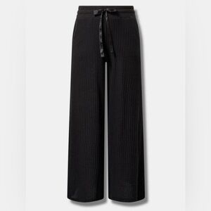 Torrid Black Super Soft Plush Waffle Wide Leg Lounge Pants
